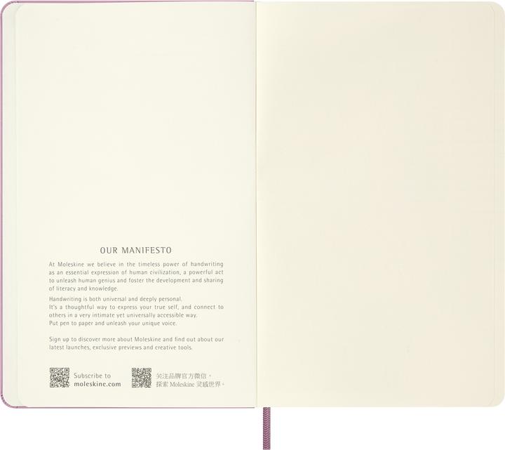 Image du produit Moleskine Notizbuch L/A5, blanko, Majestätisches Pink (A5, Blanc, Couverture rigide)