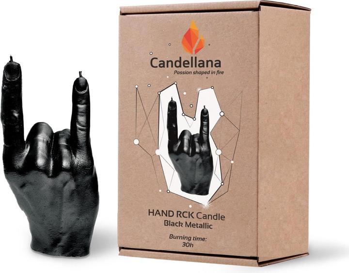 Produktbild Candellana Kerze Hand Rock Schwarz metallic (1 Stk.)