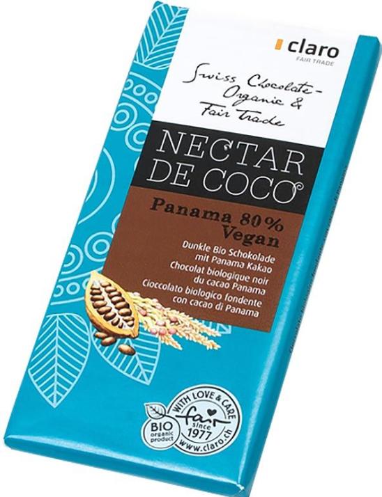 Actual product image Claro Nectar de Coco Panama 80% bar organic (100 g)