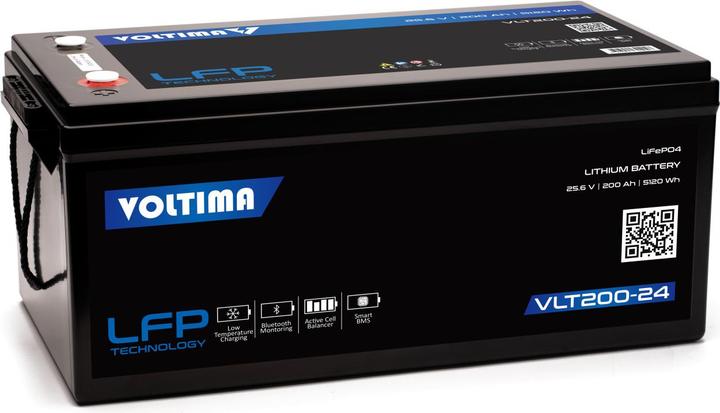 Image du produit Voltima VLT200 24V LiFePO4 Lithium Versorgungsbatterie 200Ah mit App (24 V, 200 Ah)