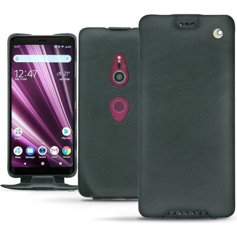 Noreve Lederschutzhülle vertikal (Sony Xperia XZ3), Smartphone Hülle, Blau