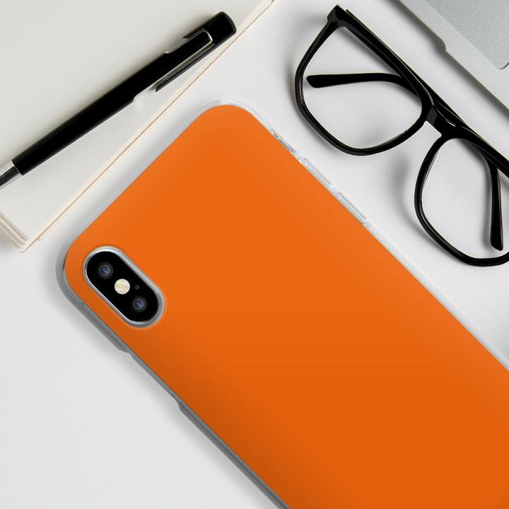 Produktbild DeinDesign Silikon Hülle für Apple iPhone X Handyhülle Case Smartphone Schutzhülle Farbe einfarbig orange (Apple iPhone X)