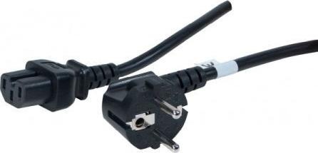 Produktbild Good Connections Netzkabel Schuko-Stecker gewinkelt an Warmgerätebuchse, Typ F an C15, 1,8m, schwarz, ® (1.80 m)