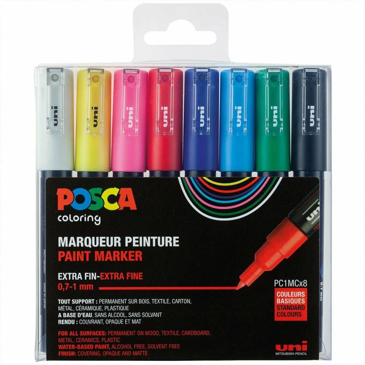 Actual product image Posca PC-1MC brand, set of 8 (Assorted colours, 0.70 mm, 8 x)