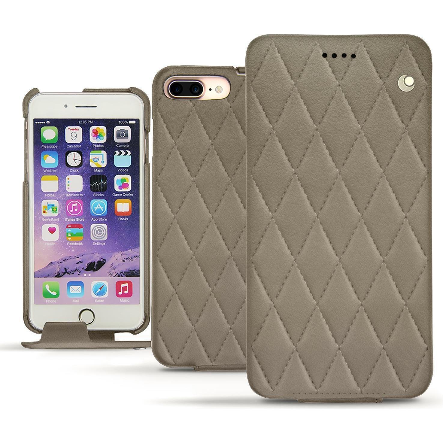 Noreve Lederschutzhülle vertikal (Apple iPhone 7 Plus), Smartphone Hülle, Beige