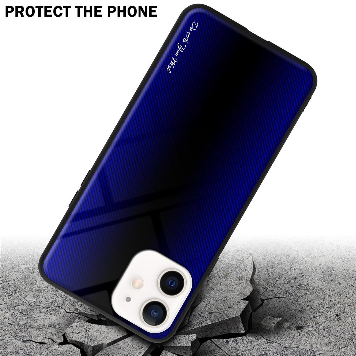 Thumbnail - Cadorabo TPU Gestreiftes Glas Cover (Apple iPhone 12 mini), Smartphone Hülle, Violett