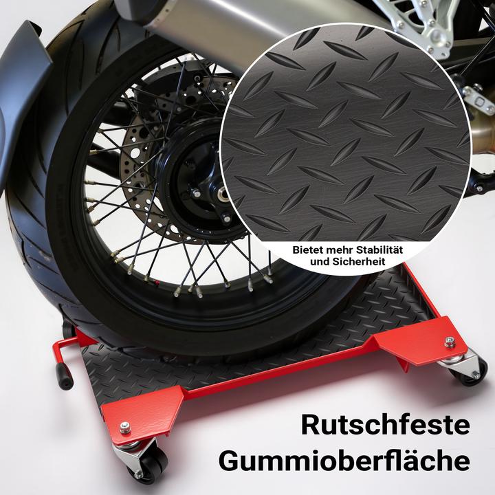 Produktbild Wiltec Motorrad Rangierhilfe Rangierschiene Rangierplatte Parkhilfe Motorradständer (42 cm, 7.50 cm)