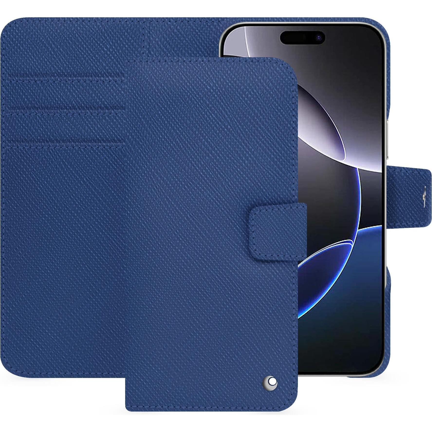 Noreve Lederschutzhülle Apple iPhone 16 Pro Max (Apple iPhone 16 Pro Max), Smartphone Hülle, Blau