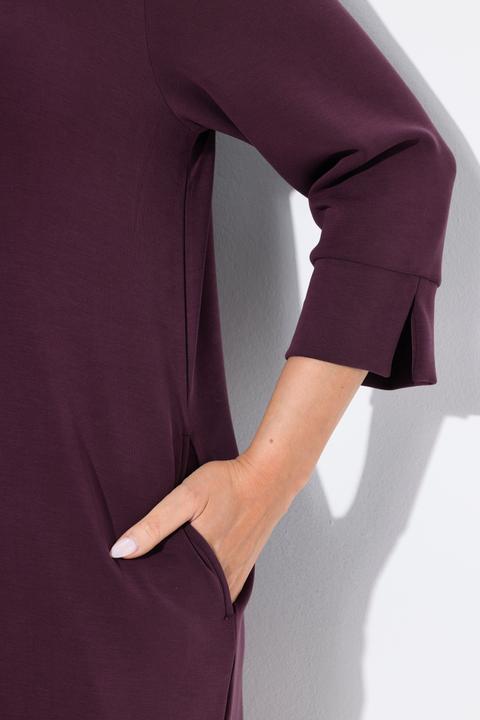 Produktbild Ulla Popken Sweatkleid, V-Ausschnitt, 3/4-Arm, Modalmix (54)