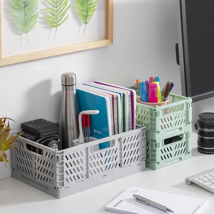 Image du produit InnovaGoods 3x boîtes de rangement empilables et pliables (30 x 20 x 12 cm, 20 x 15 x 9 cm)
