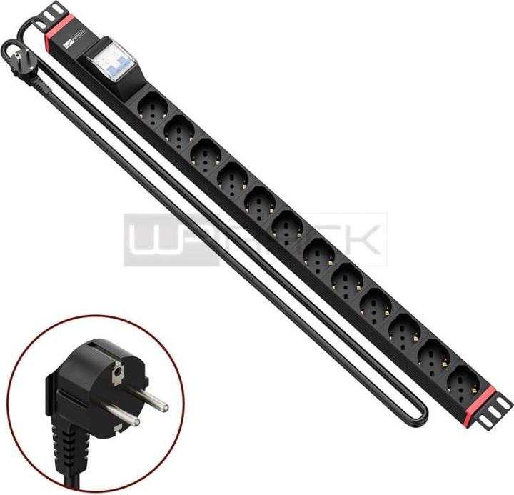 Actual product image Wp WPN-PDU-G02-12 extensions and extension cords 2 m 12 socket(s) AC Black