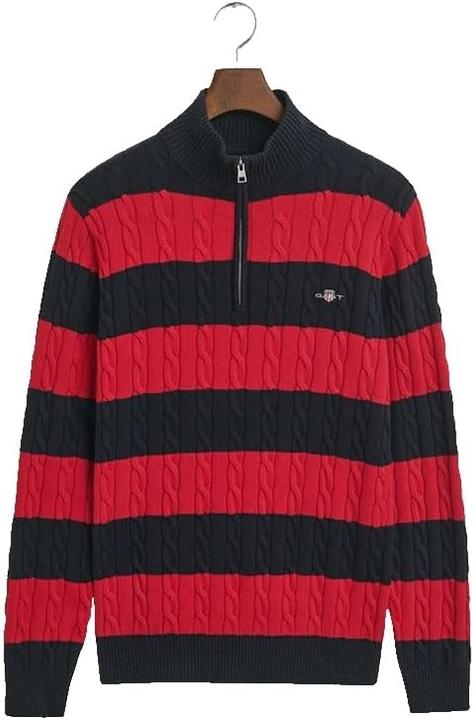 Actual product image GANT Striped Cotton Cable, Half-Zip Logo (M)