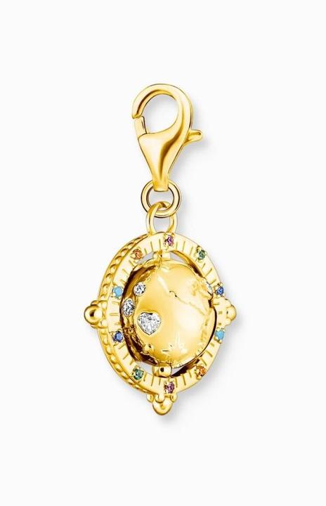 Actual product image Thomas Sabo Charm Pendant Colourful Globe Gold Plated (750 yellow gold gilding, 925 Sterling silver)