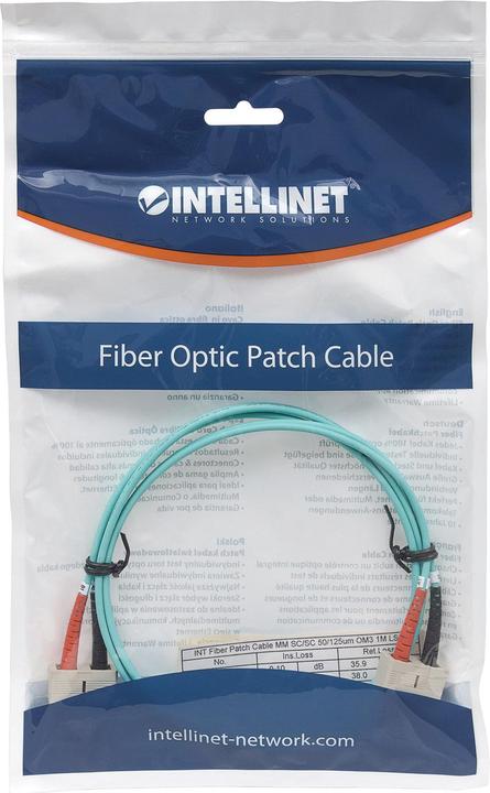 Produktbild Intellinet LWL Anschlusskabel SC/SC Multimode OM3 aqua (CAT6, 5 m)