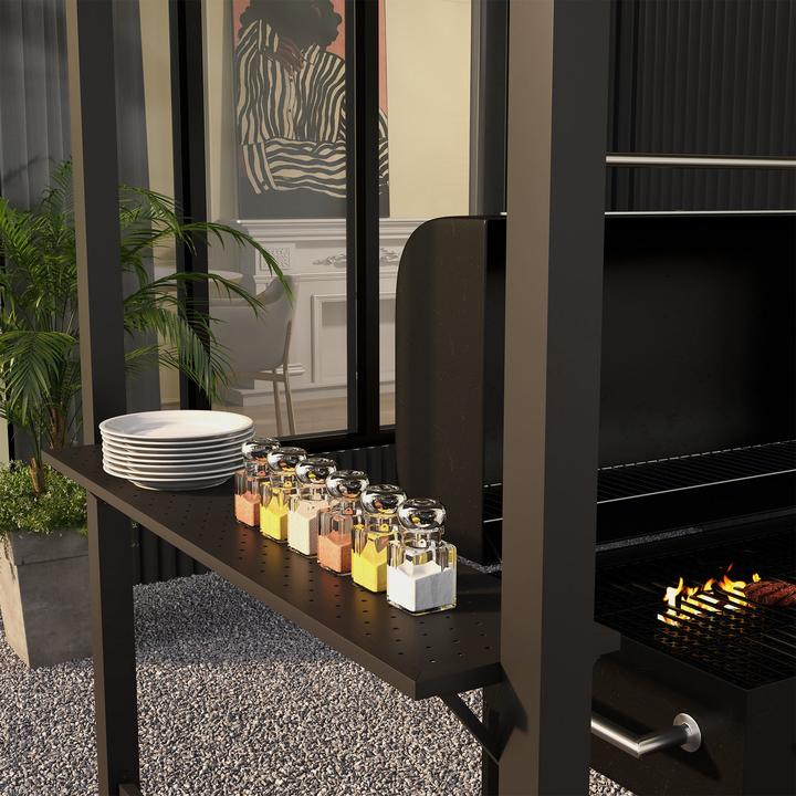 Actual product image Outsunny Grillpavillon Stahl, Polyester Dunkelgrau (233 cm, 110 cm)