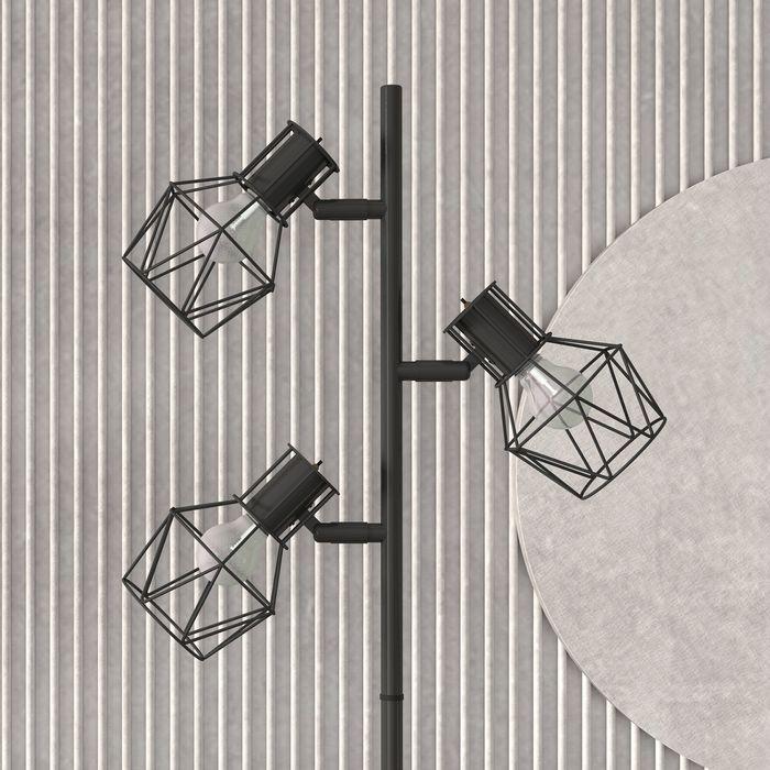 Actual product image Swisshandel24 Stehleuchte, Stehlampe mit 3 E27 Fassungen, 3 Flammen für Wohnzimmer, Schwarz (E27)