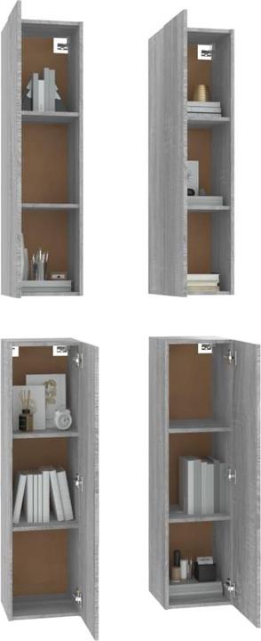 Image du produit vidaXL TV-Schränke 4 Stk. Grau Sonoma 30,5x30x110 cm (30.50 x 30 x 110 cm)