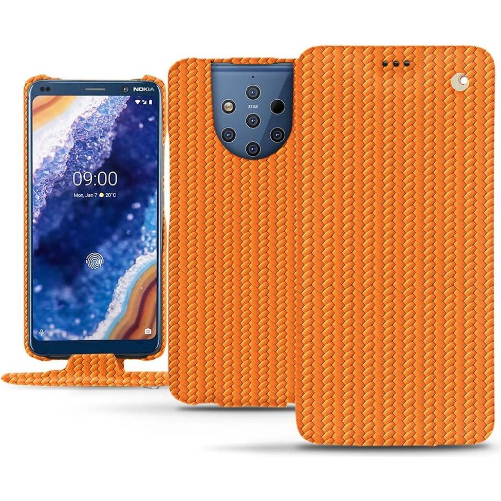 Thumbnail - Noreve Lederschutzhülle vertikal (Nokia 9 PureView), Smartphone Hülle, Orange