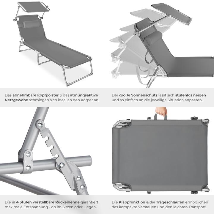 Produktbild tectake Gartenliege (161 cm)