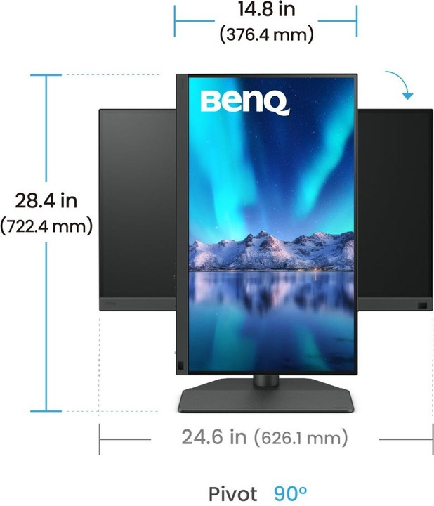 Actual product image BenQ 61,2cm SW242Q 16:10 DP/HDMI/DVI gr.lift/piv. WUXGA (2560 x 1600 pixels, 24.10")