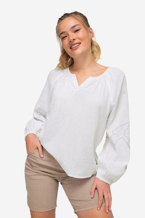 Produktbild Laurasøn Bluse, Vogel-Stickerei, Tunika-Ausschnitt, Raglan-Langarm (XL)