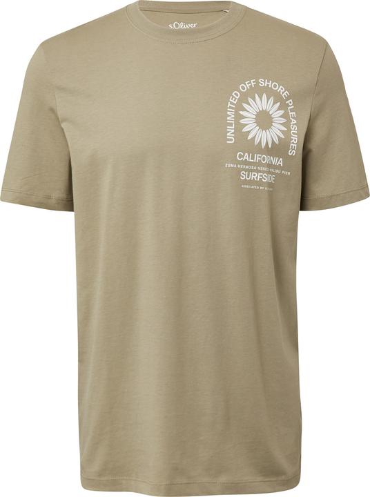 S.Oliver T-Shirt T-Shirt mit Crew Neck und Frontprint (M)