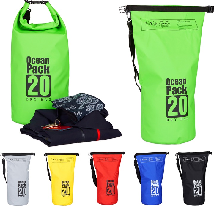 Immagine prodotto Relaxdays Zaino impermeabile Ocean Pack 20 L (20 l)