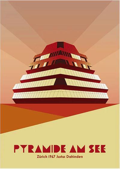 Produktbild S.wert Design Postkarte Zürich Pyramide am See