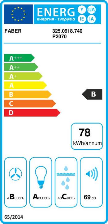 Energy Label Faber Stilo Comfort WH Matt A90 (Wall hood)