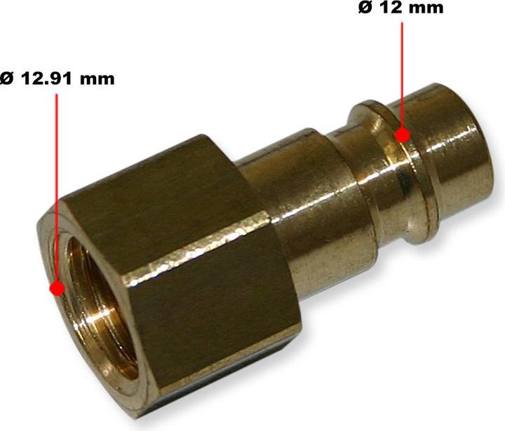 Produktbild Wiltec Airbrush Adapter 12,91 mm (1/4") IG Schnellkupplung 12 mm Druckluft Anschluss