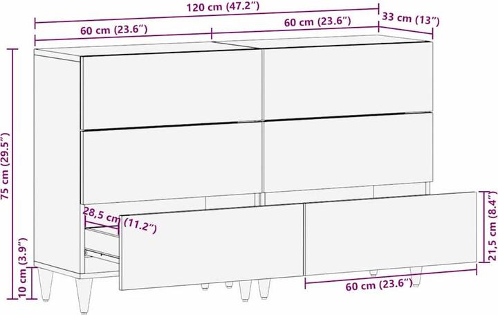 Produktbild vidaXL Sideboard (60 x 33.5 x 75 cm)