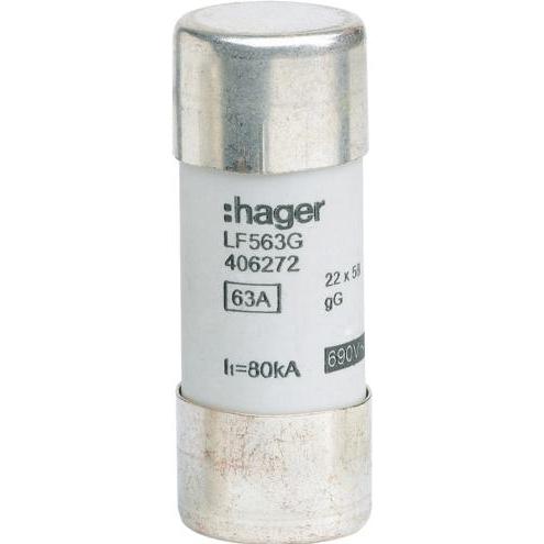 Hager, Sicherung, HAG LF563G Sicherung 22x58 gG 63A (Feinsicherung, 63 A)