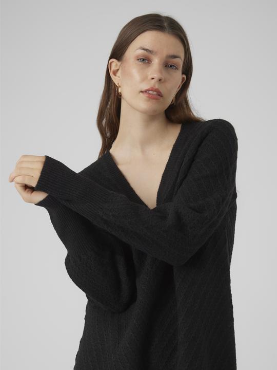 Produktbild Vero Moda VMANJASTINNA LONG V-NEK PULLOVER GA EXC Strickpullover (M)