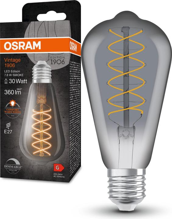 Produktbild Osram LED-Vintage-Lampe (E27, 7.80 W, 360 lm, 1 x, G)