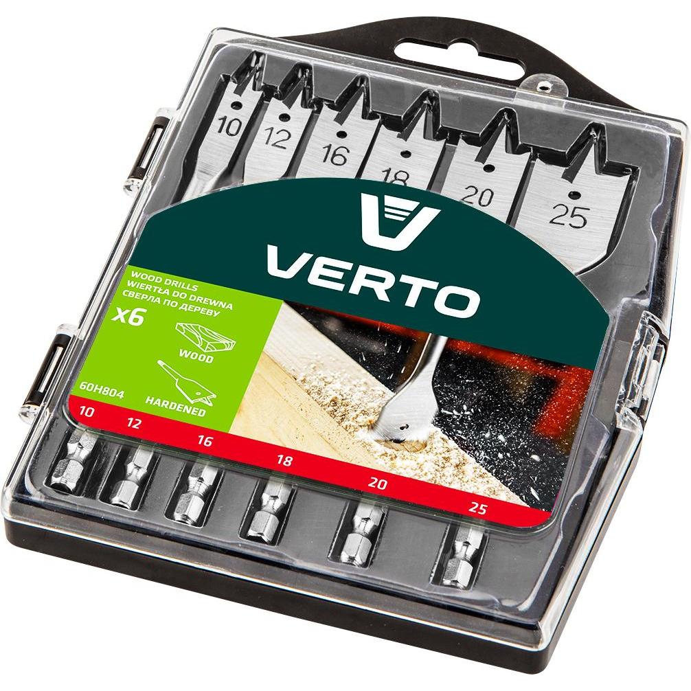 Verto Drill Wood Drills (Spade Wood Drills, 10,12,16,18,20,25mm, set of 6) (10, 12, 16, 18, 20, 25 mm) (60H804)
