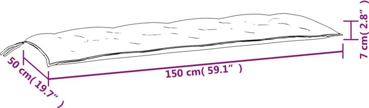 Image du produit VidaXL Housse de banc de jardin O x tissu ford (150 x 50 x 7 cm)