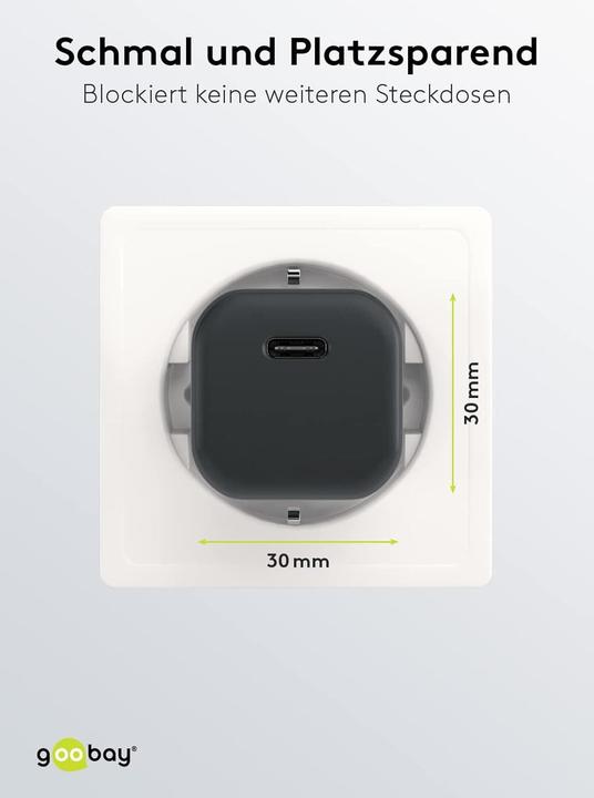 Actual product image Goobay USB-C PD Quick Charger Nano 20 W black (20 W)