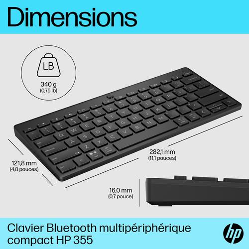 Actual product image HP 355 Compact Multi-Device Bluetooth Keyboard (DE, Wireless)