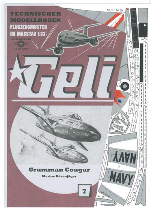 Immagine prodotto Geli Modello Di Cartone Grumman F9f Cougar