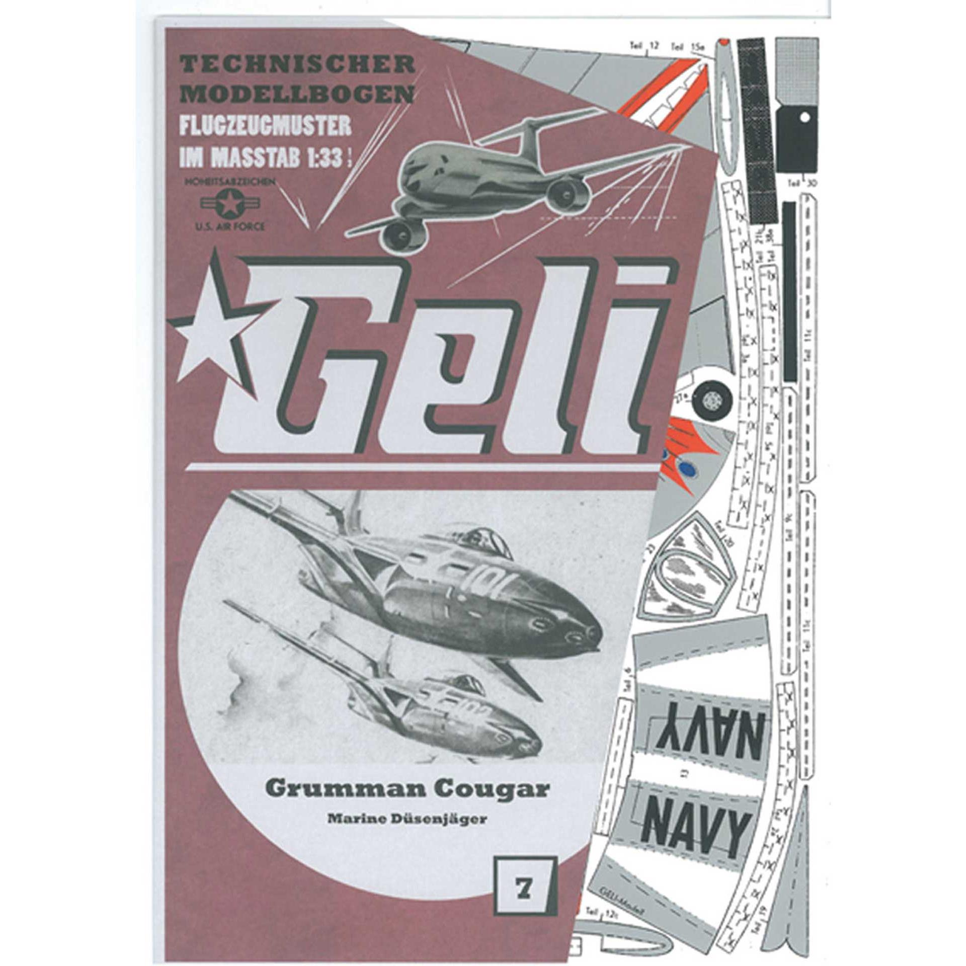 Geli Grumman F9f Cougar Kartonmodell