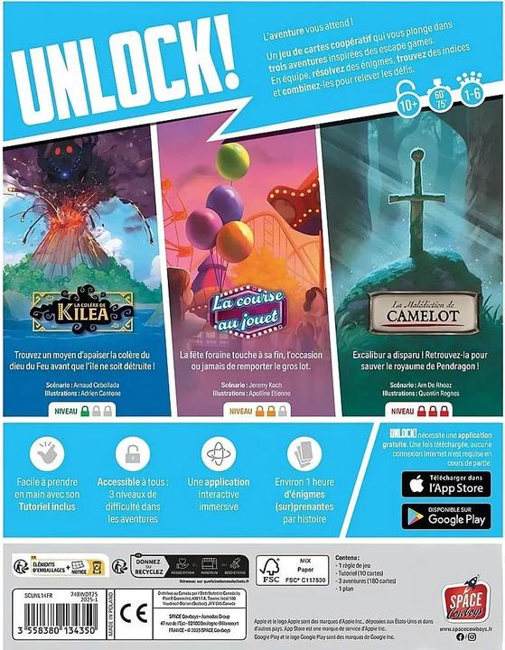Immagine prodotto Asmodée Jeu - Unlock! : Enchanted Adventures (Francese, 1 - 5 Giocatori)