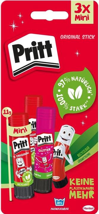 Actual product image Pritt Glue stick set with glitter stick 11 g, 3 pieces