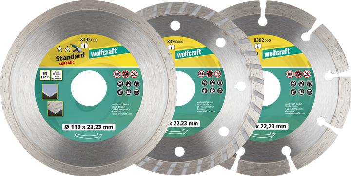 Produktbild wolfcraft 1 Diamant-Trennscheib.-Set 3-tlg. ø110mm