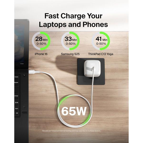 Produktbild Belkin BOOST Charge 65W USB-C Ladegerät PD und PPS WCA011kqWH (65 W)