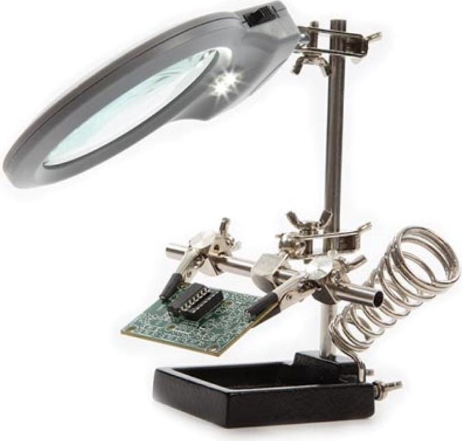 Actual product image Velleman Helping Hand With Magnifier, LED Light And Soldering Stand (Magnifier lamp)