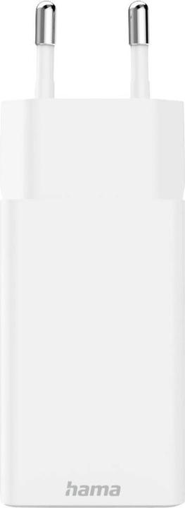 Actual product image Hama Fast charger, GaN, 1x USB-C PD, 2x USB-A QC, mini charger, 45 W, white (45 W, 3 ports)