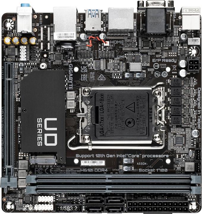 Immagine prodotto Gigabyte H610I DDR4 (LGA 1700, Intel H610 Express, Mini-ITX)