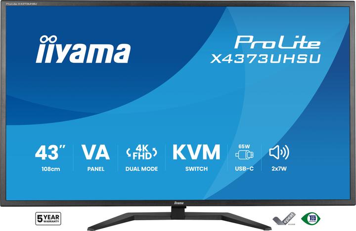 Produktbild iiyama LFD ProLite X4373UHSU-B2 (3840 x 2160 Pixel, 42.50")