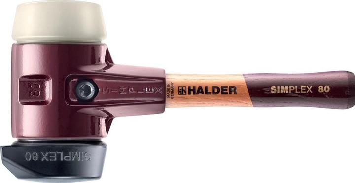 Actual product image Halder SIMPLEX soft-face hammer Malleable cast iron housing/ wooden handle
