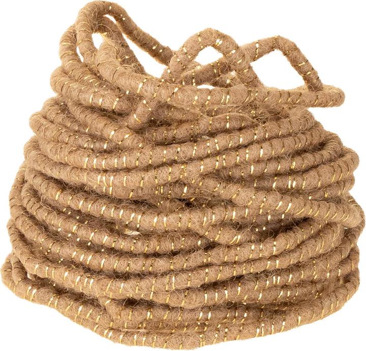 Produktbild Viana Wollkordel Braun Goldfaden mit Draht